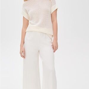 NWT Varley Cream Corvallis Knit Sweater with Tie Bottom Detail